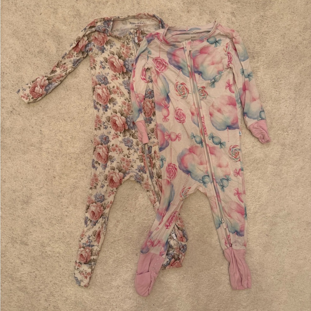 Posh Peanut Floral and Candy Baby Footies
